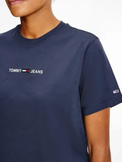 Tommy Jeans Shirts*TJW LINEAR LOGO TEE twilight navy