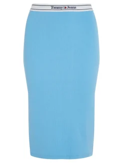 Tommy Jeans Röcke*TJW LOGO WAISTBAND RIBBED SKIRT skysail