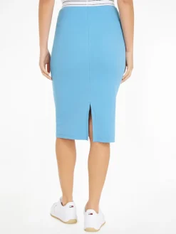 Tommy Jeans Röcke*TJW LOGO WAISTBAND RIBBED SKIRT skysail