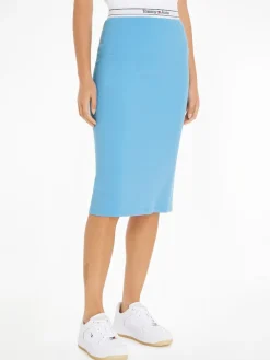 Tommy Jeans Röcke*TJW LOGO WAISTBAND RIBBED SKIRT skysail