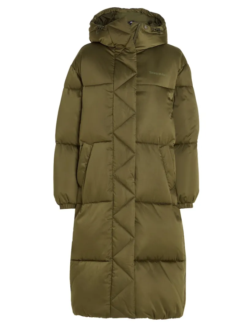 Tommy Jeans Jacken*TJW LONG SATIN PUFFER drab olive green