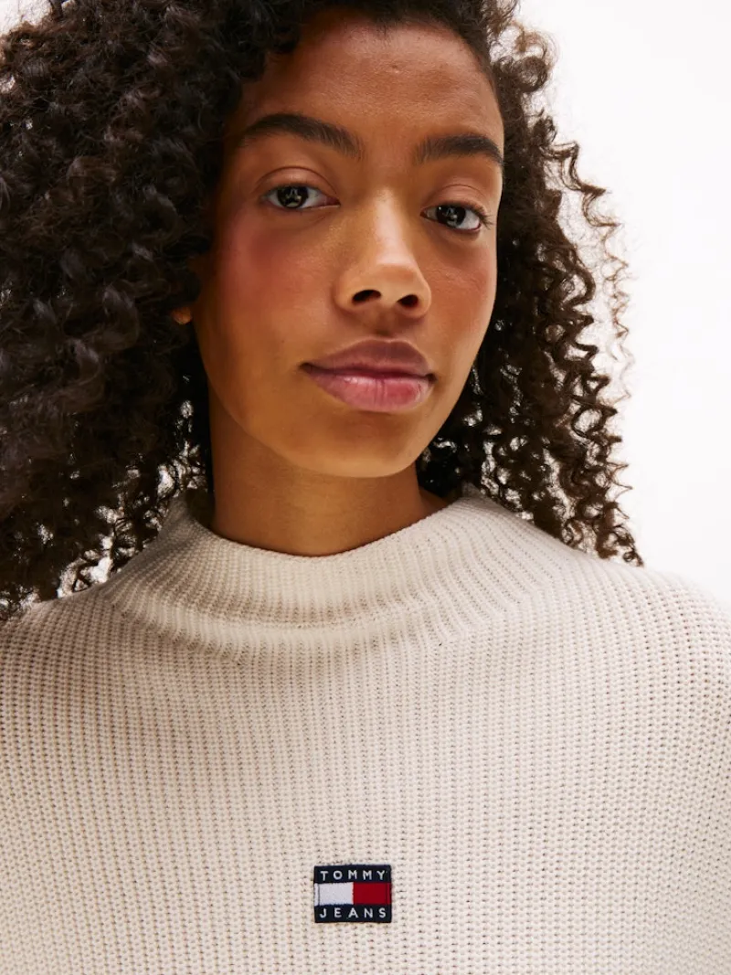 Tommy Jeans Pullover & Sweatshirts*TJW MOCKNECK BADGE SWEATER ancient white