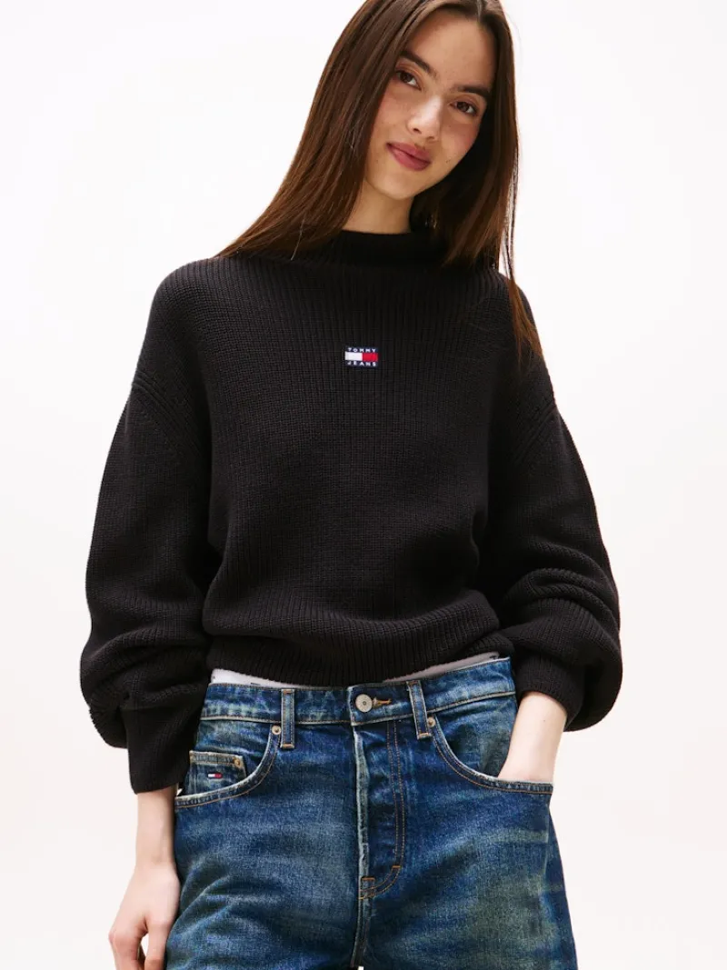 Tommy Jeans Pullover & Sweatshirts*TJW MOCKNECK BADGE SWEATER Black