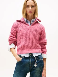 Tommy Jeans Pullover & Sweatshirts*TJW NEP 1/4 ZIP SWEATER mystic pink