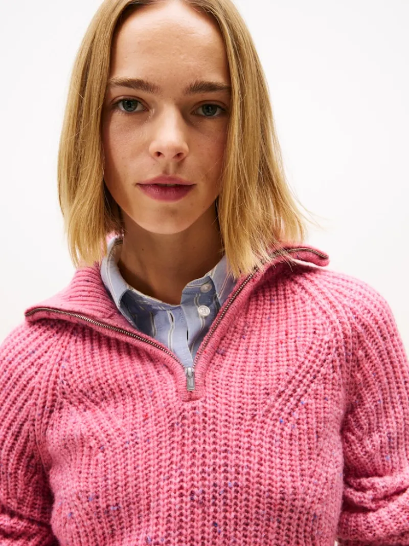 Tommy Jeans Pullover & Sweatshirts*TJW NEP 1/4 ZIP SWEATER mystic pink