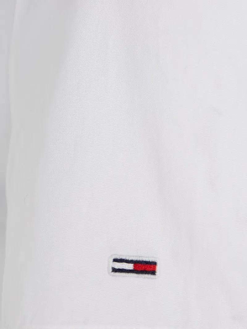 Tommy Jeans Kleider*TJW POPLIN TIERED SS MIDI DRESS white