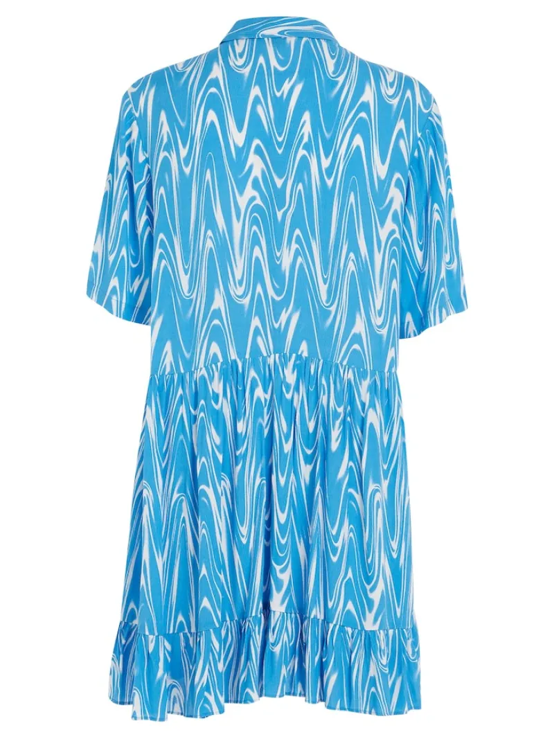 Tommy Jeans Kleider*TJW PSYCHEDELIC SHIRT DRESS blue psychedelic print