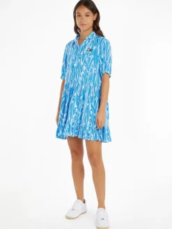 Tommy Jeans Kleider*TJW PSYCHEDELIC SHIRT DRESS blue psychedelic print