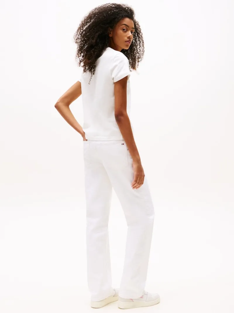 Tommy Jeans Shirts*TJW REG GRADIENT FLAG SS ecru