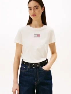 Tommy Jeans Shirts*TJW REG PARTY FLAG TEE EXT ancient white