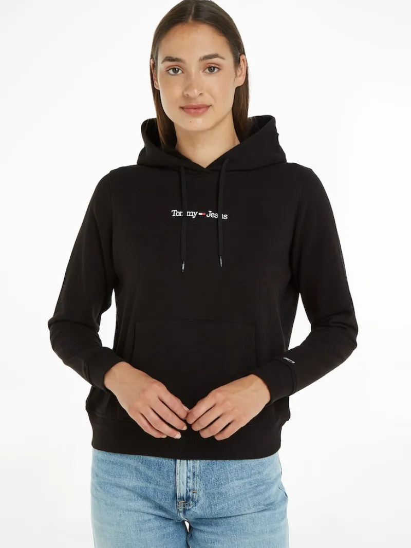 Tommy Jeans Pullover & Sweatshirts*TJW REG SERIF LINEAR HOODIE Black