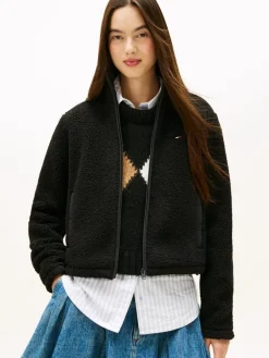 Tommy Jeans Pullover & Sweatshirts*TJW REG SH S-FLAG TEDDY ZIP THRU Black