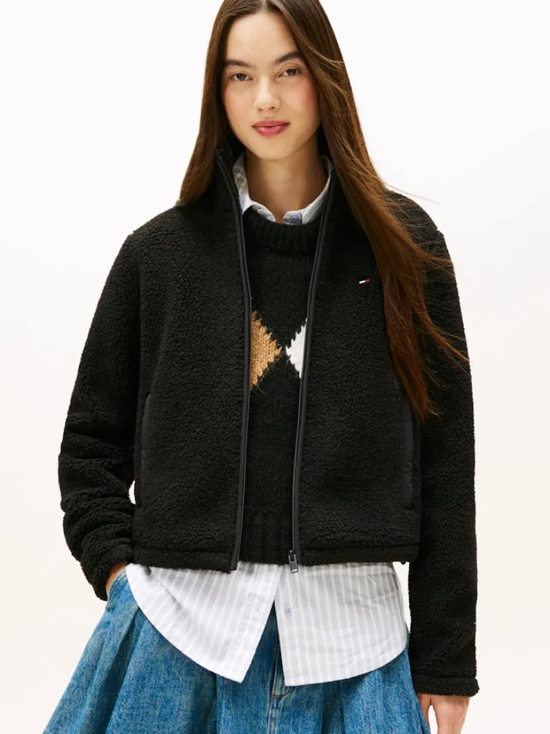 Tommy Jeans Pullover & Sweatshirts*TJW REG SH S-FLAG TEDDY ZIP THRU Black