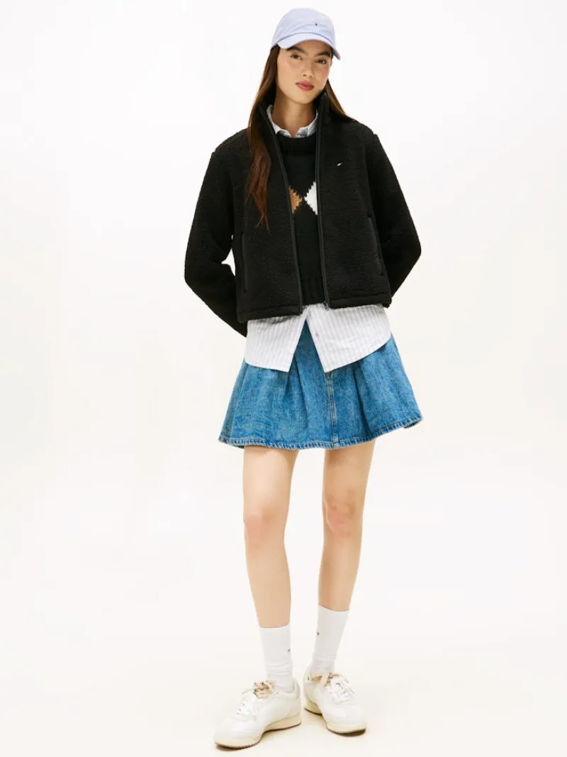 Tommy Jeans Pullover & Sweatshirts*TJW REG SH S-FLAG TEDDY ZIP THRU Black