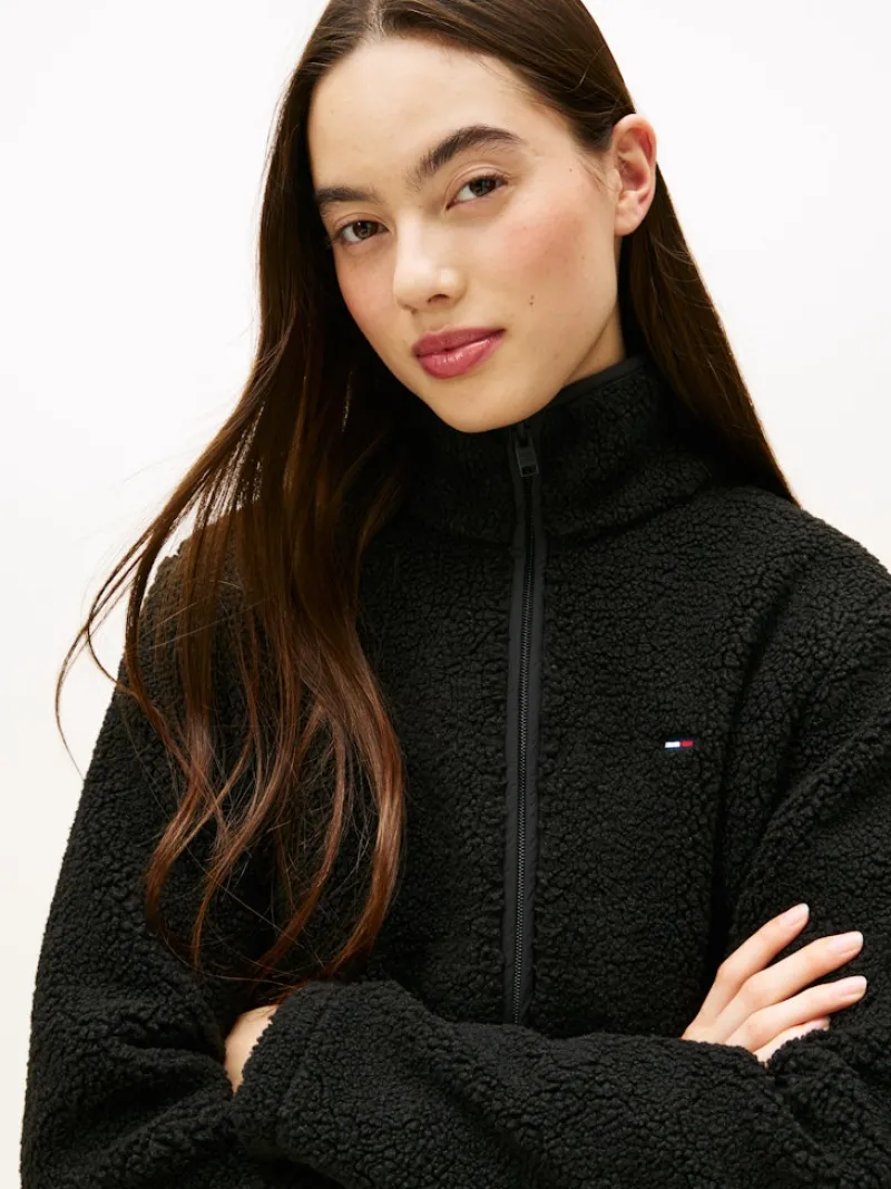 Tommy Jeans Pullover & Sweatshirts*TJW REG SH S-FLAG TEDDY ZIP THRU Black