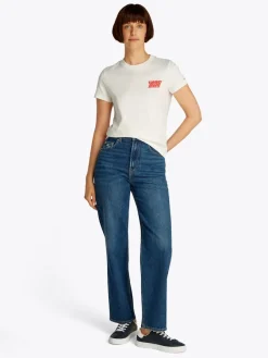 Tommy Jeans Shirts*TJW REG TJ BUBBLE TEE ecru