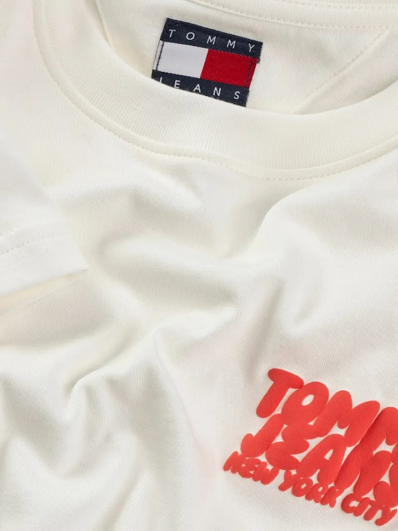 Tommy Jeans Shirts*TJW REG TJ BUBBLE TEE ecru