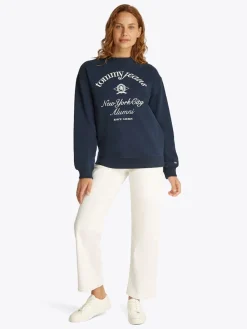 Tommy Jeans Pullover & Sweatshirts*TJW RLX CREST NYC CREW dark night navy