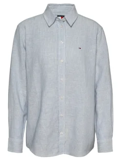 Tommy Jeans Blusen*TJW RLX LINEN SHIRT colorado blue - stripe