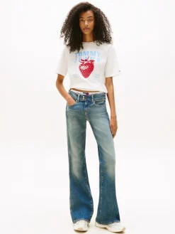 Tommy Jeans Shirts*TJW RLX TJ STRAWBERRY TEE ecru