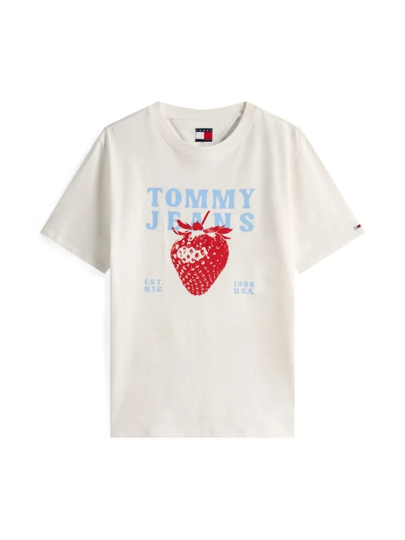 Tommy Jeans Shirts*TJW RLX TJ STRAWBERRY TEE ecru