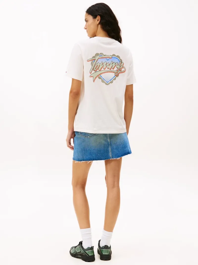 Tommy Jeans Shirts*TJW RLX WASH TJ HEART TEE EXT ancient white