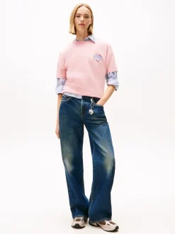 Tommy Jeans Shirts*TJW RLX WASH TJ HEART TEE EXT mystic pink