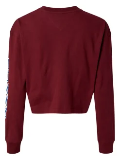 Tommy Jeans Shirts*TJW RLXD CROP COLLEGIATE T LS deep rouge