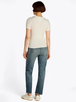 Tommy Jeans Shirts*TJW SLIM CREST NYC RINGER TEE ancient white