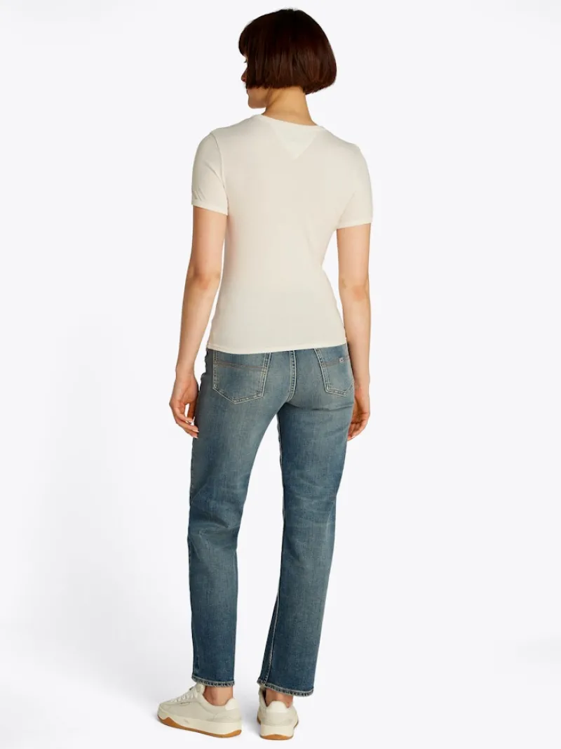 Tommy Jeans Shirts*TJW SLIM CREST NYC RINGER TEE ancient white