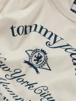 Tommy Jeans Shirts*TJW SLIM CREST NYC RINGER TEE ancient white