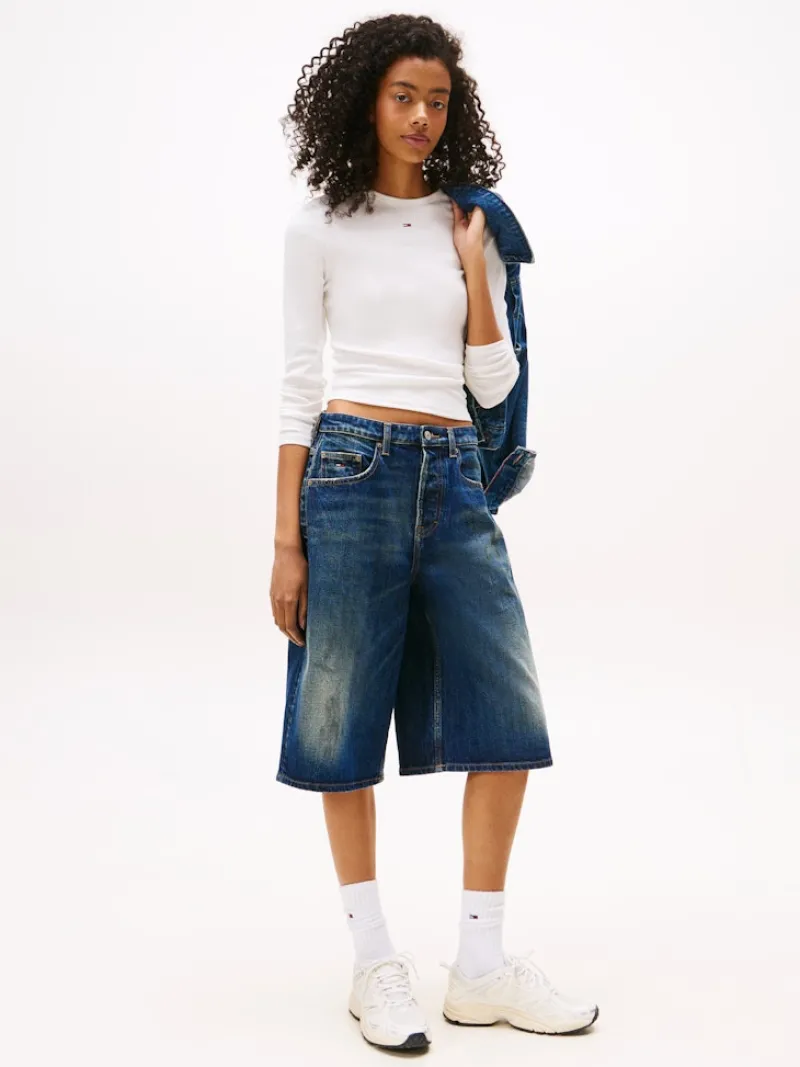 Tommy Jeans Shirts*TJW SLIM ESSENTIAL RIB LS ecru