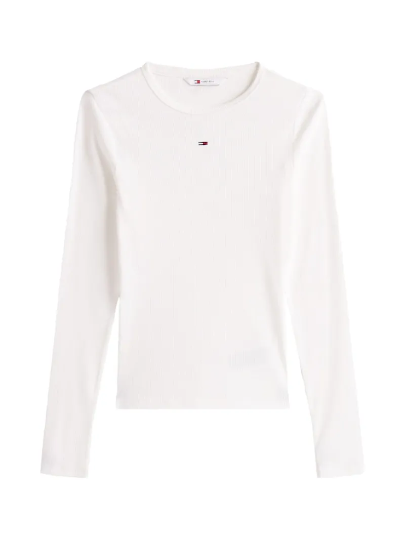 Tommy Jeans Shirts*TJW SLIM ESSENTIAL RIB LS ecru