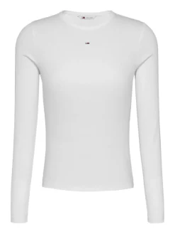 Tommy Jeans Shirts*TJW SLIM ESSENTIAL RIB LS ecru