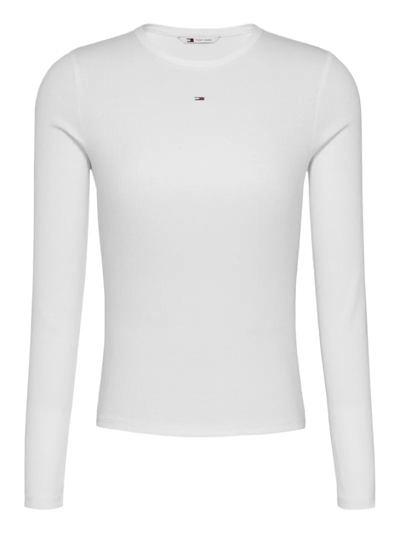 Tommy Jeans Shirts*TJW SLIM ESSENTIAL RIB LS ecru