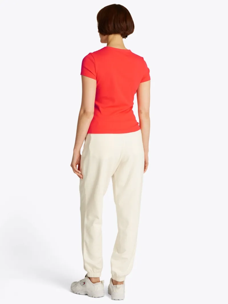 Tommy Jeans Shirts*TJW SLIM ESSENTIAL RIB SS EXT bright vermillion