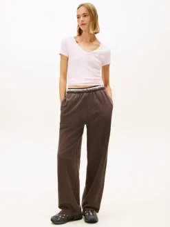 Tommy Jeans Shirts*TJW SLIM ESSENTIAL RIB V SS light pink