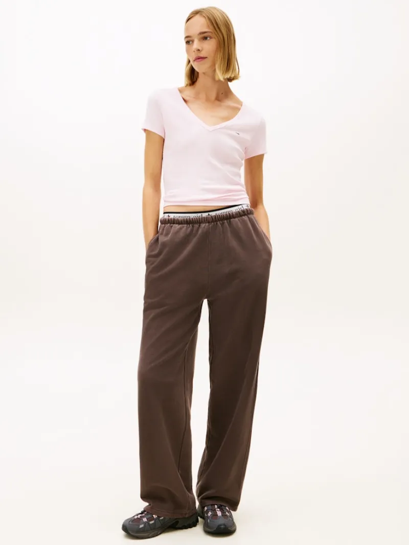 Tommy Jeans Shirts*TJW SLIM ESSENTIAL RIB V SS light pink