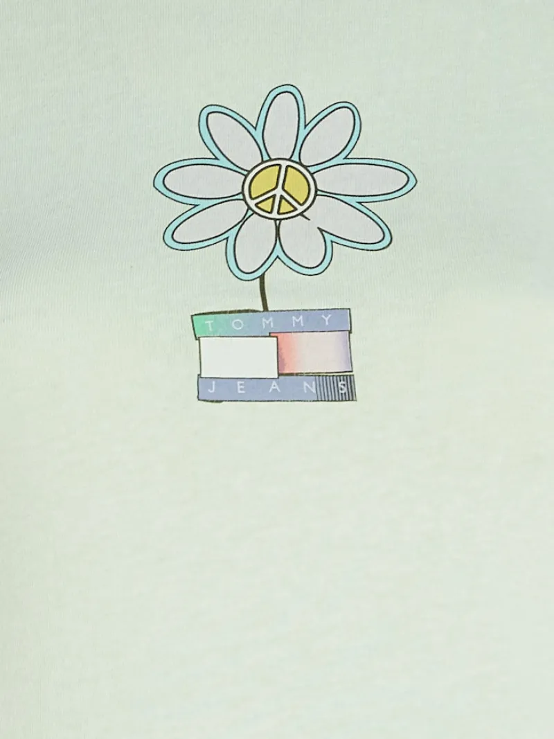 Tommy Jeans Shirts*TJW SLIM FLWR PWR 2 TEE opal green