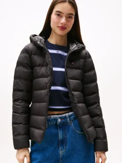 Tommy Jeans Jacken*TJW SLIM HOOD PRNT DOWN JCKT EXT Black