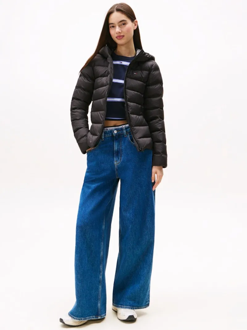 Tommy Jeans Jacken*TJW SLIM HOOD PRNT DOWN JCKT EXT Black