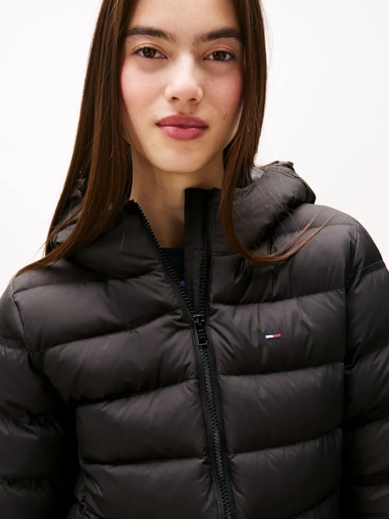 Tommy Jeans Jacken*TJW SLIM HOOD PRNT DOWN JCKT EXT Black