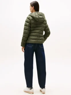 Tommy Jeans Jacken*TJW SLIM HOOD PRNT DOWN JCKT EXT pewter green