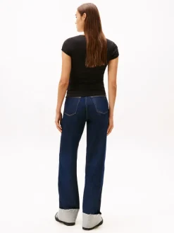 Tommy Jeans Shirts*TJW SLIM IRREGULAR RIB SS Black