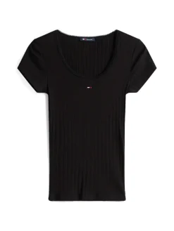 Tommy Jeans Shirts*TJW SLIM IRREGULAR RIB SS Black