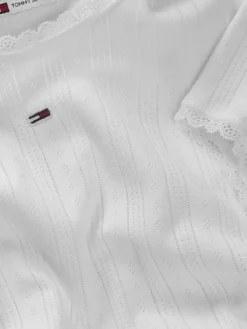 Tommy Jeans Shirts*TJW SLIM POINTELLE RIB TEE ecru