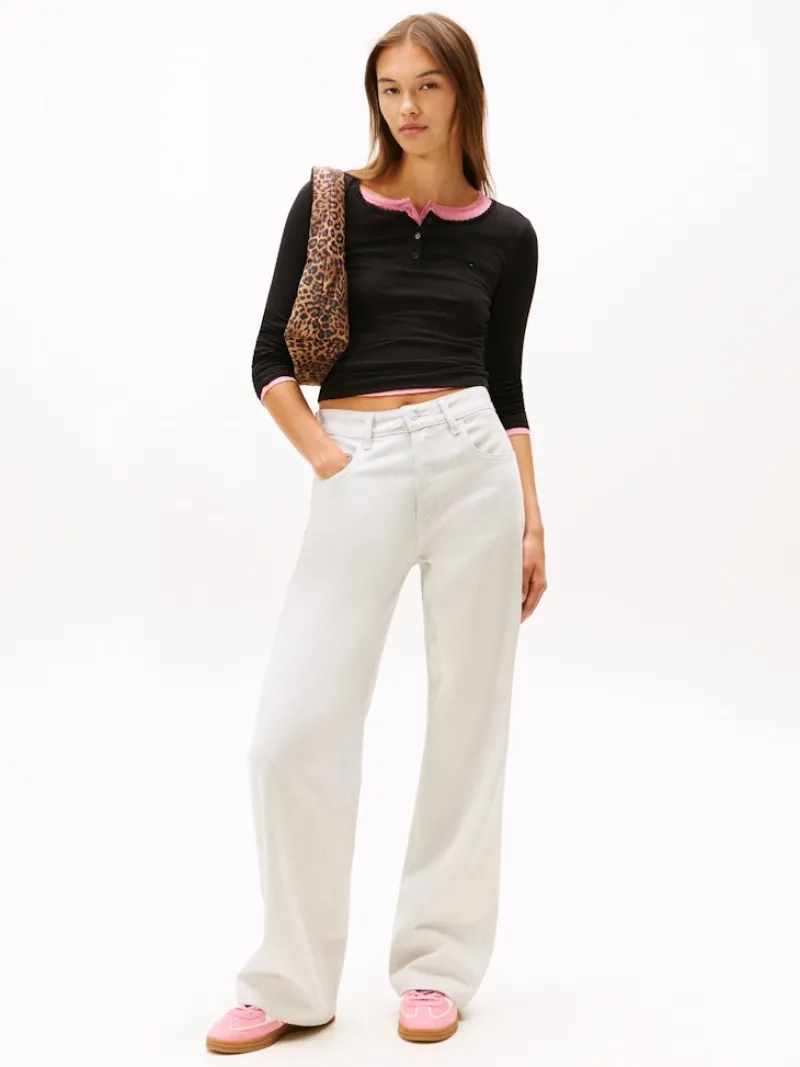 Tommy Jeans Shirts*TJW SLIM SH IRREGULAR RIB LS Black