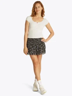 Tommy Jeans Shirts*TJW SLIM SH POINTELLE SS TEE EXT ecru