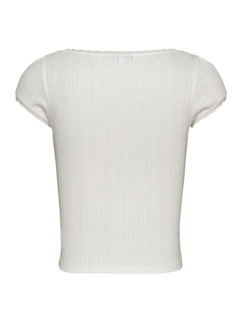 Tommy Jeans Shirts*TJW SLIM SH POINTELLE SS TEE EXT ecru