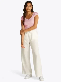 Tommy Jeans Shirts*TJW SLIM SH POINTELLE SS TEE EXT precious pink